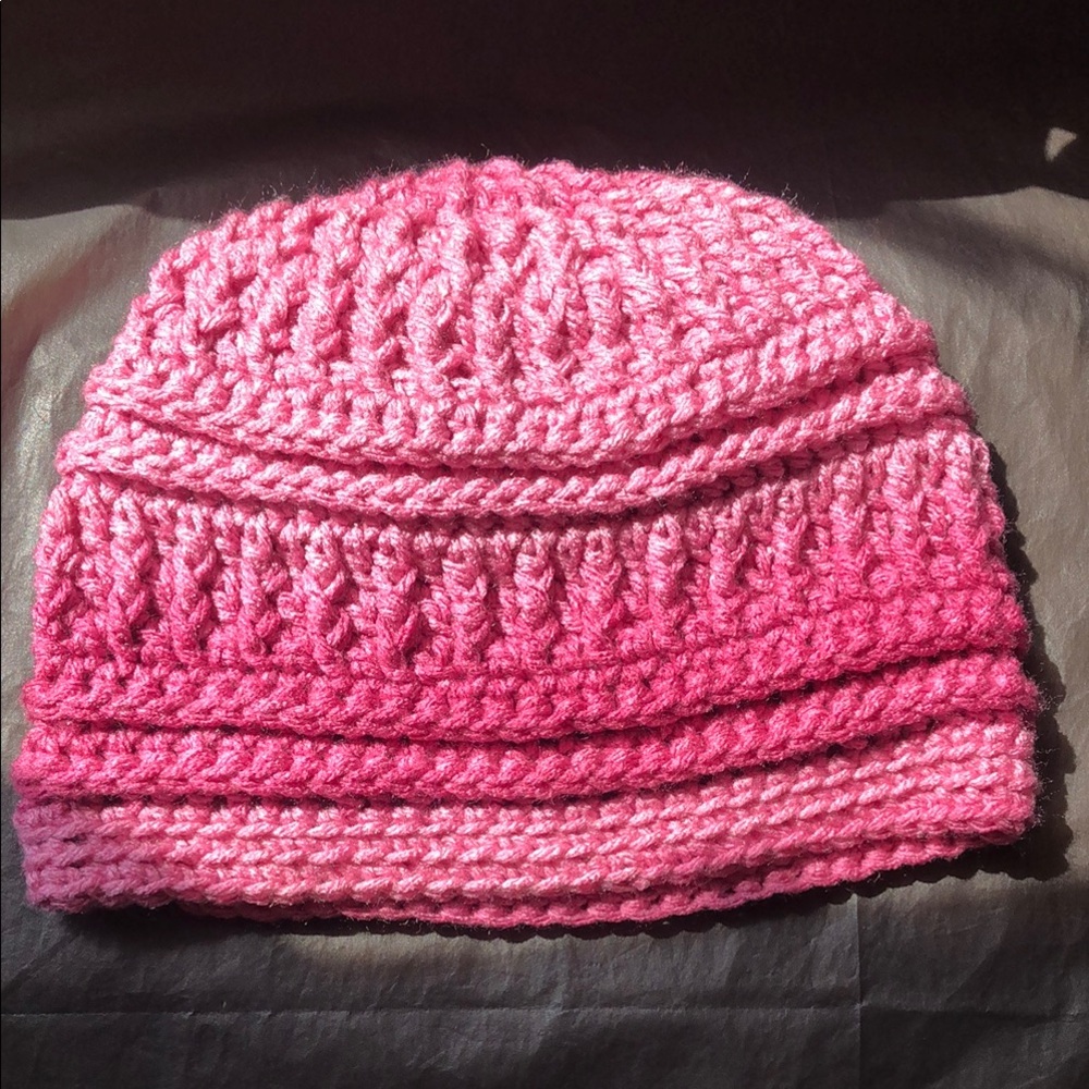 Vibrant Pink Crocheted Beanie Hat - Picture 2 of 8